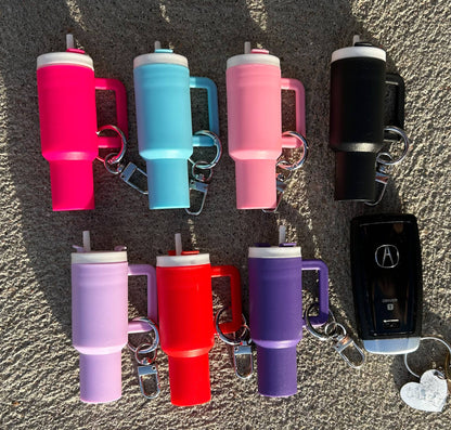 Plastic Tumbler Keychain with Removable Lid : Red