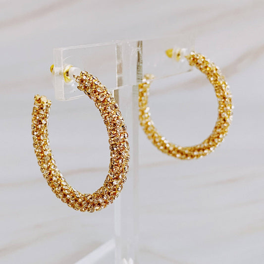 Wrapped In Shine Hoop Earrings: Gold