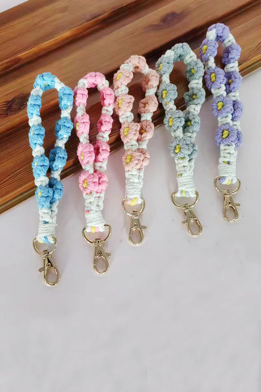 Daisy Flower Wristlet Keychain