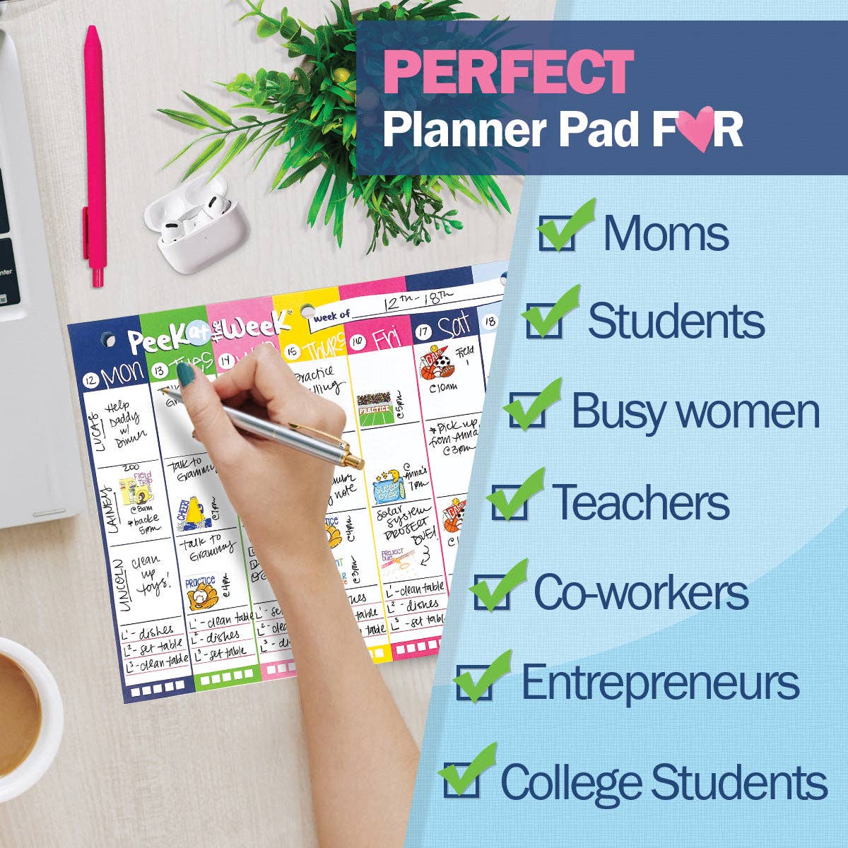 Peek at the Week® Simple Weekly Planner Pad
