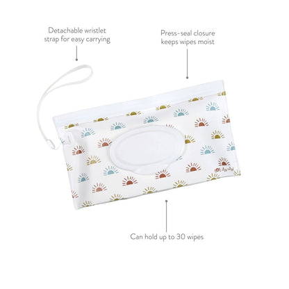 Take & Travel™ Pouch Reusable Wipes Cases: Raining Dinos