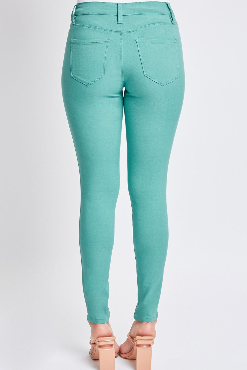 Full Size Hyperstretch Mid-Rise Skinny Pants - SeaGreen