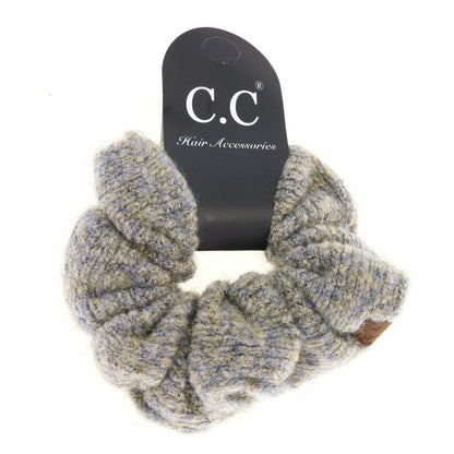 Two-Tone Knit Ponytail Scrunchie