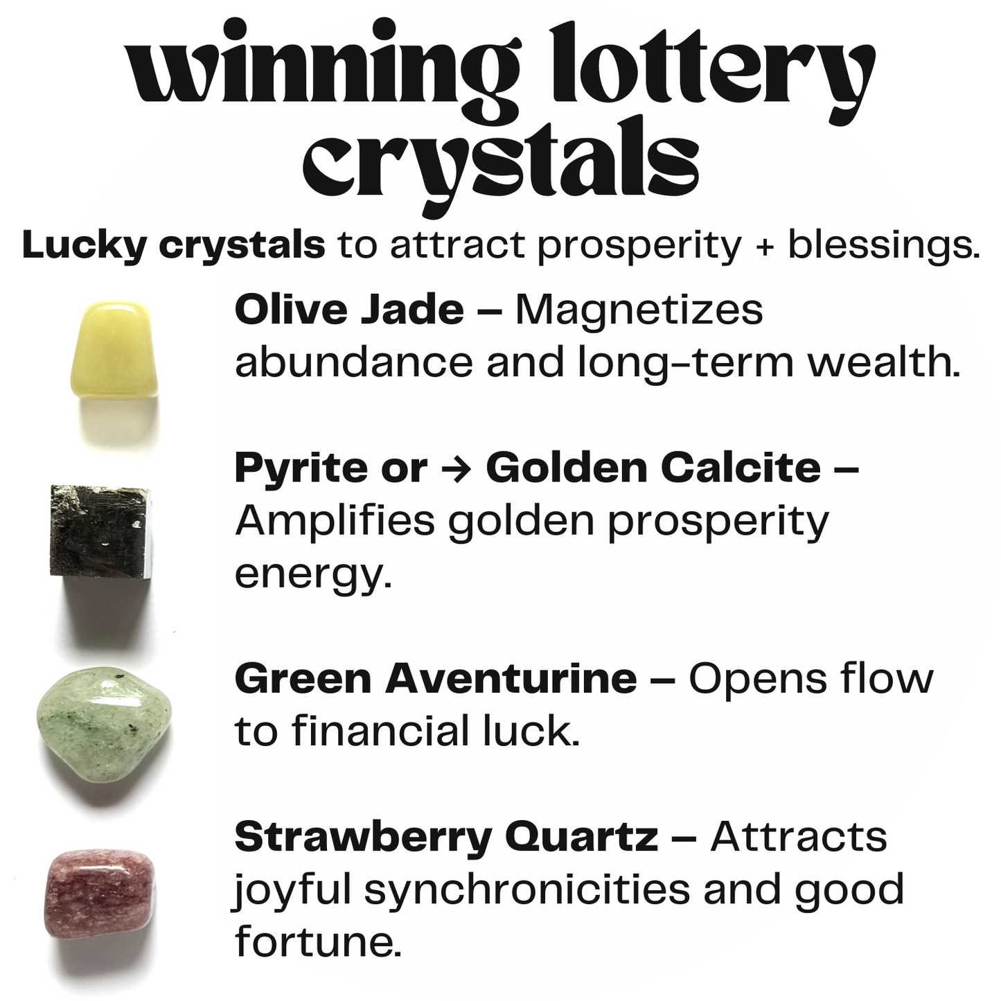 Winning lottery crystals - crystal gift for prosperity - cheeky gift funny gift