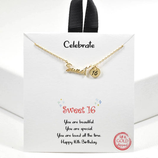Celebrate Sweet 16 Dainty Necklace