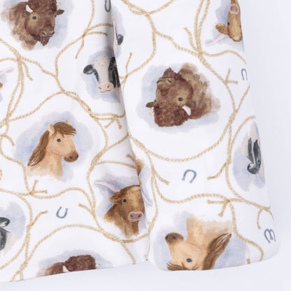 Farm Animals Rope Cameos Uni - Swaddle Blanket