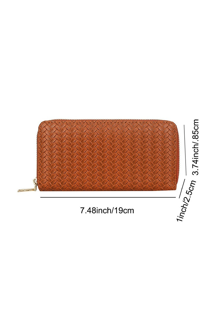 Vegan Leather Woven Wallet