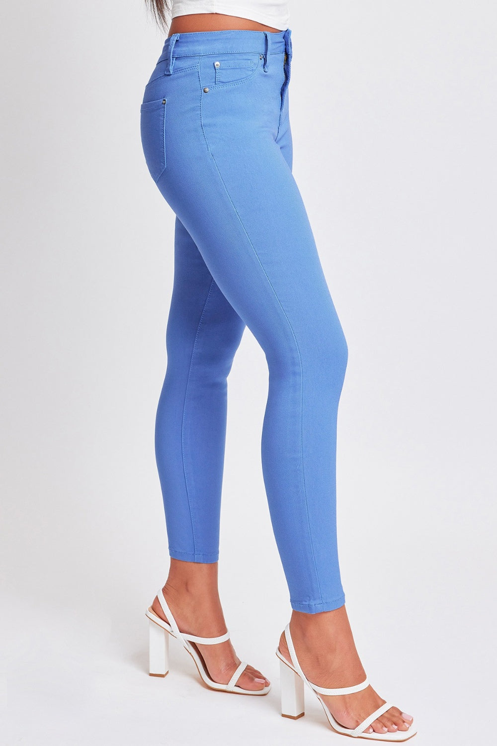 Full Size Hyperstretch Mid-Rise Skinny Pants - Blue