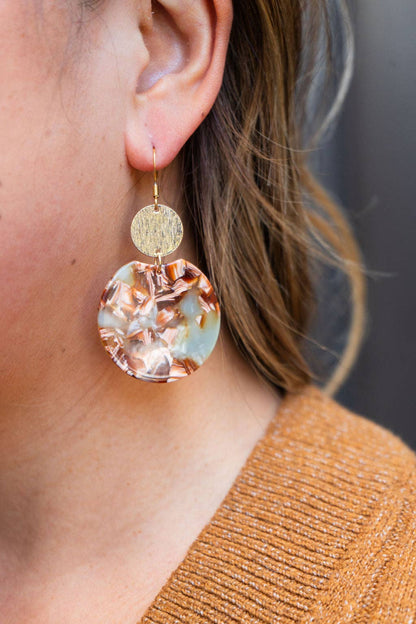 Zoey Earrings - Seafoam & Rust