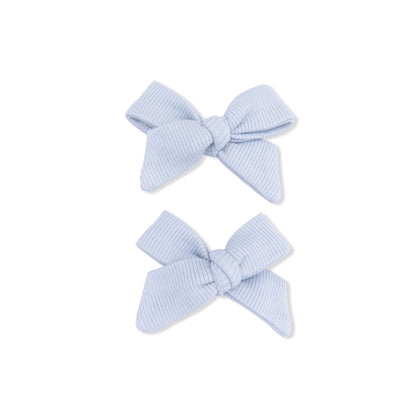 Solid Niagara Mist Rib Bow Clips
