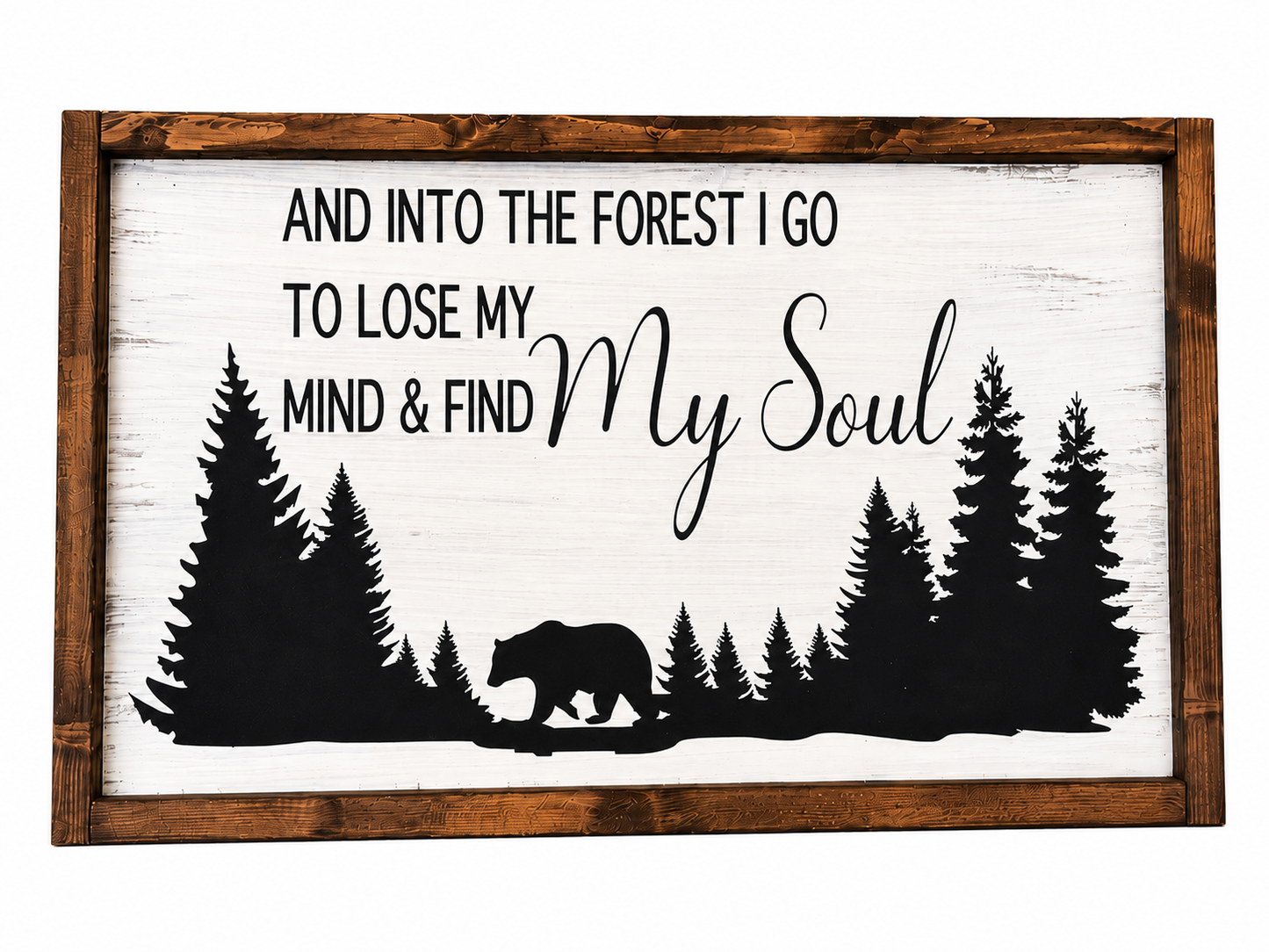 Into the forest rustic farmhouse bear sign