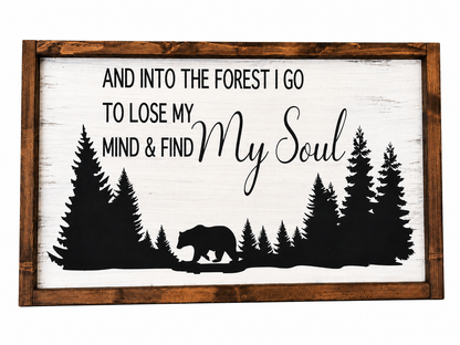Into the forest rustic farmhouse bear sign