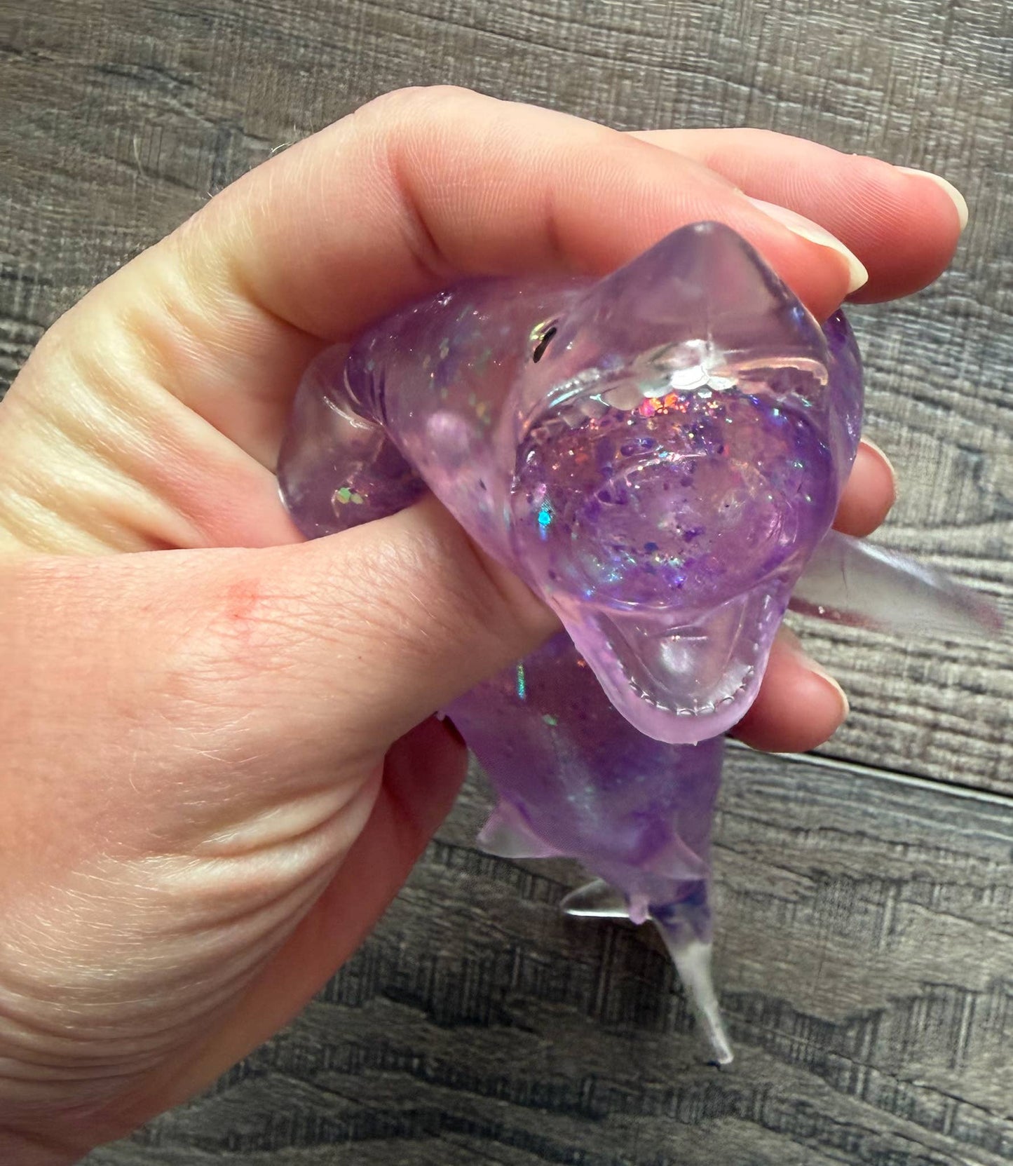Squishy Glitter Maltose Shark Stress Toy