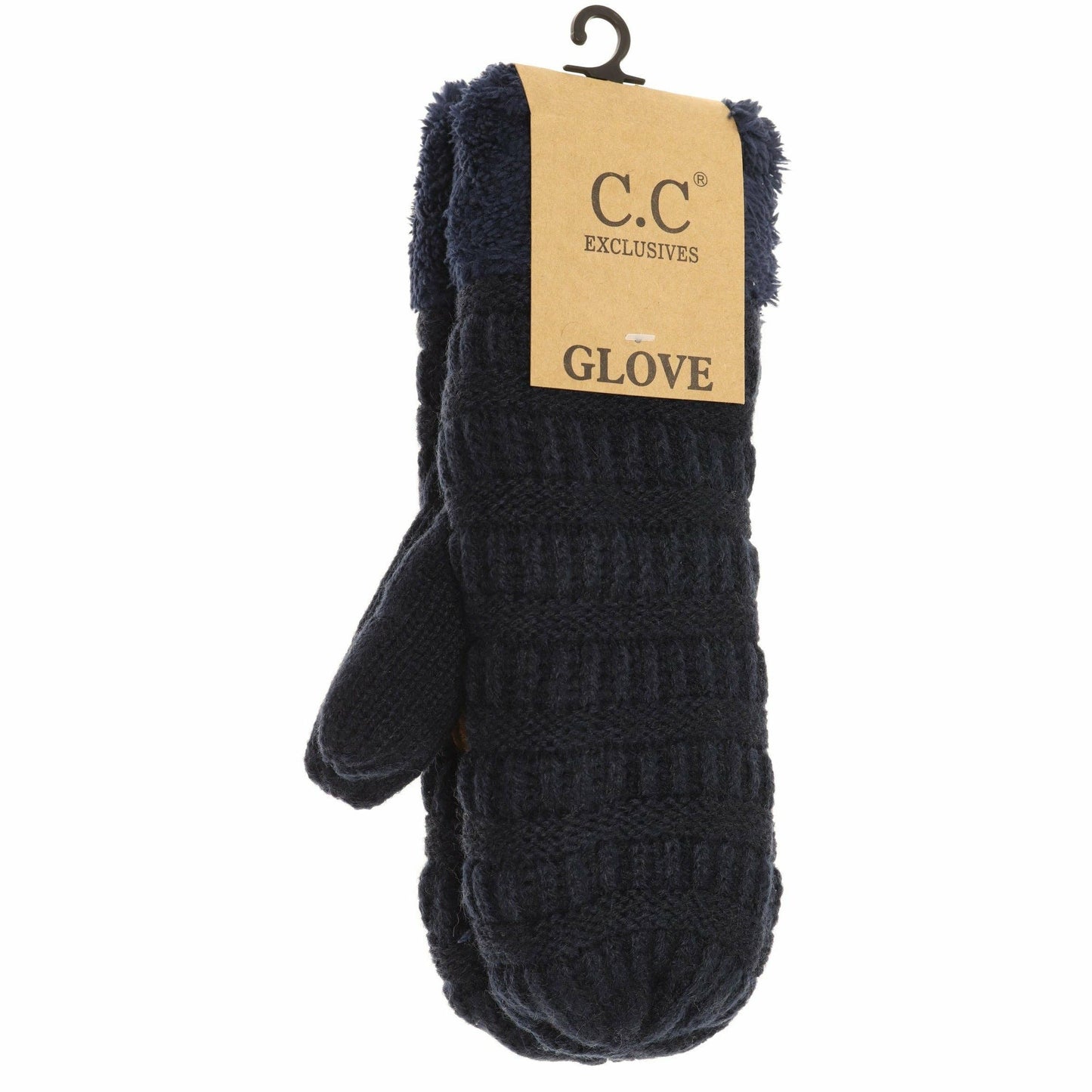 Solid Fuzzy Lined Women's Mittens