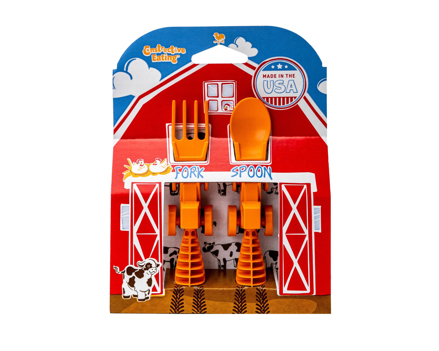 Set of 2 Tractor Utensils - Orange