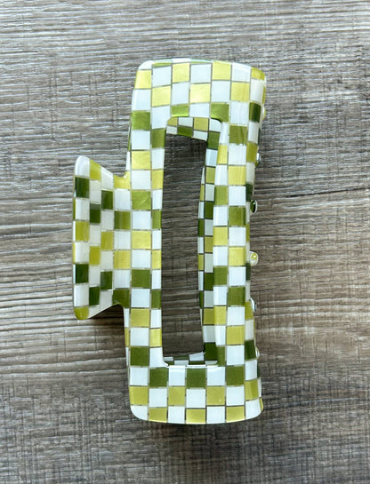 4 Inch Checkered Claw Clip