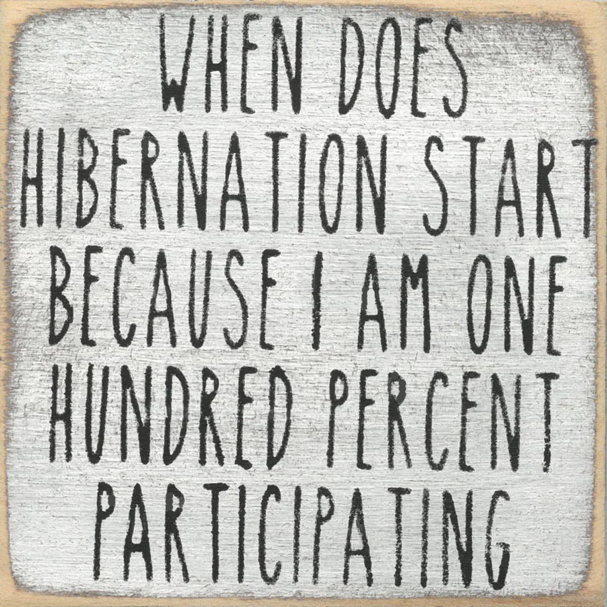 4X4 Block Sign - Hibernation