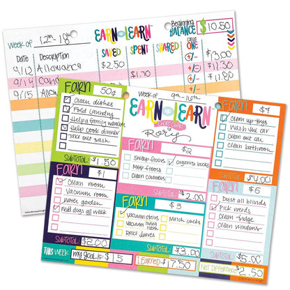 Earn & Learn® Kids Money Management Chore Chart - Blommin' Colors