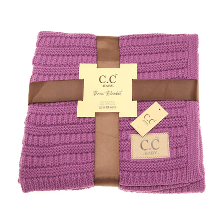 Solid Ribbed Knit Baby Bedding Blanket