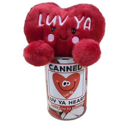 Canned Luv Ya Heart | Funny Jokes Valentine Gift Plush: Pop Top Lid