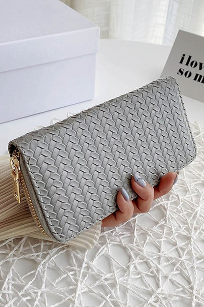 Vegan Leather Woven Wallet