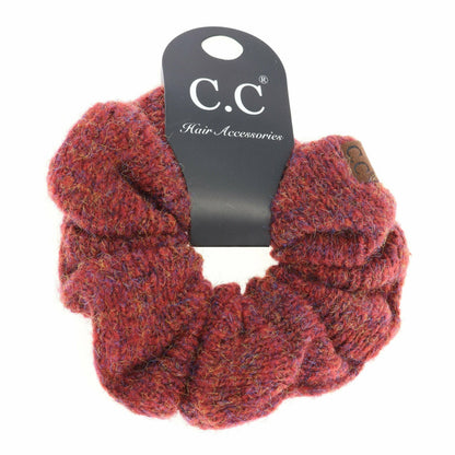 Two-Tone Knit Ponytail Scrunchie