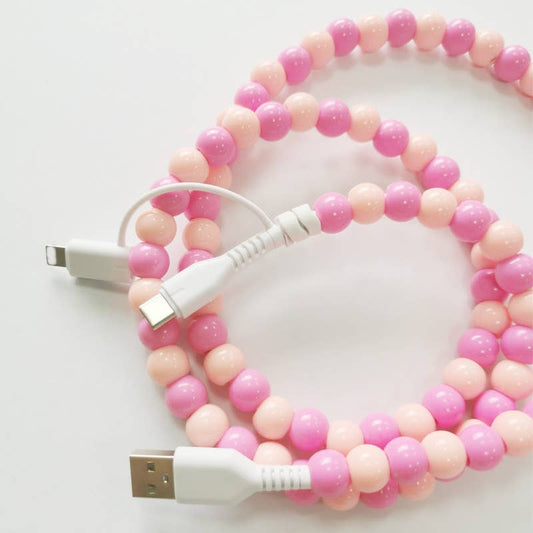 Phone Charger 2 in 1 Peach and Pink