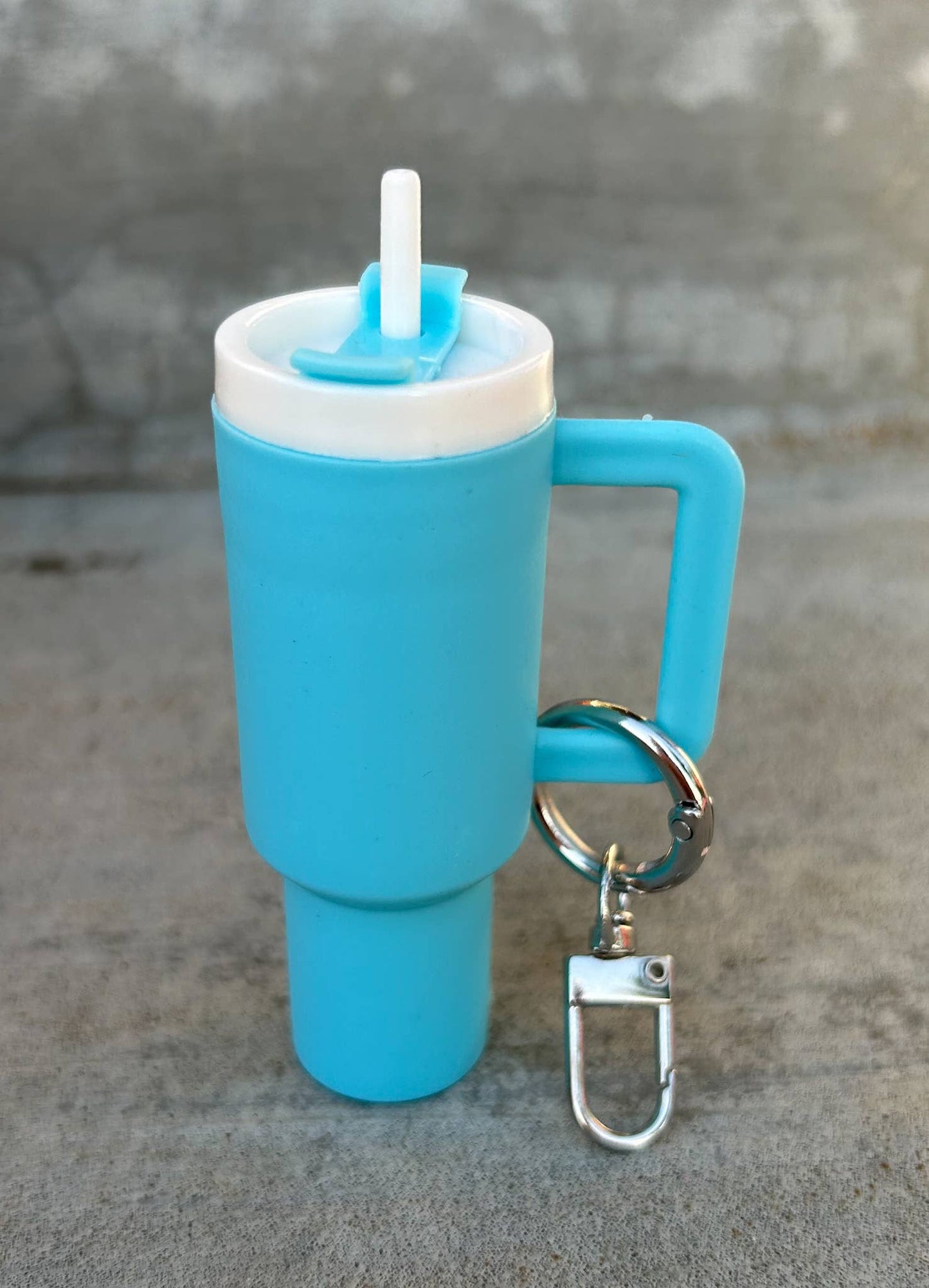 Plastic Tumbler Keychain with Removable Lid : Hot Pink