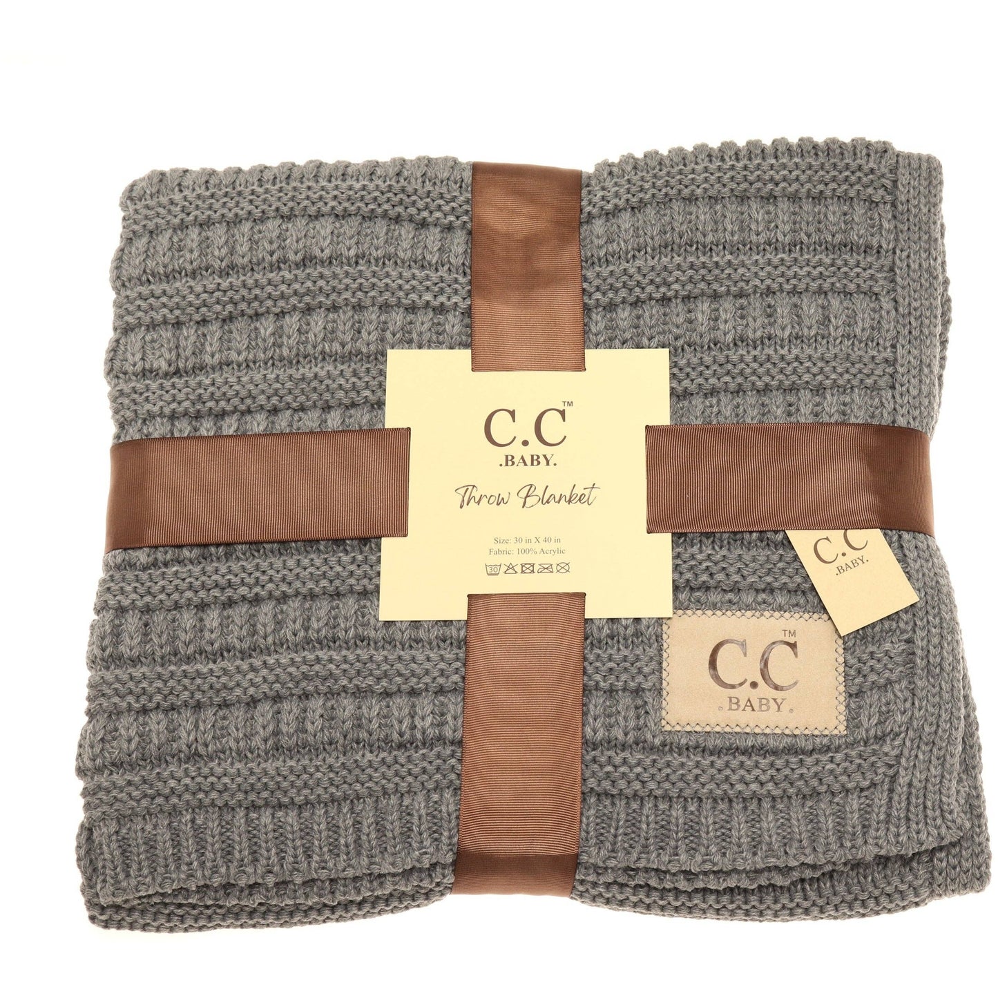 Solid Ribbed Knit Baby Bedding Blanket