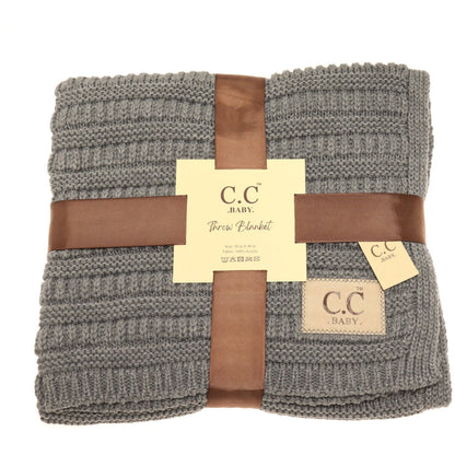 Solid Ribbed Knit Baby Bedding Blanket