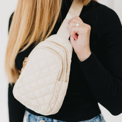 Pinelope Puffer Bum Bag - Cream