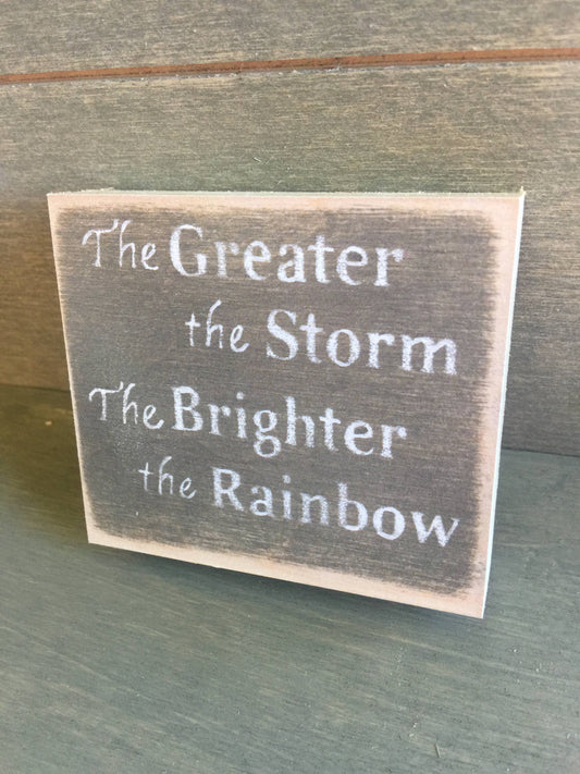 3x3 Block Sign - Brighter The Rainbow