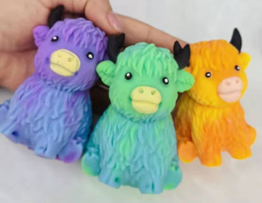 Squishy Squish Highland Cow Stress Toy