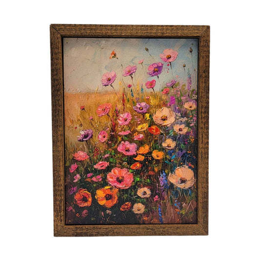 Rustic Decor Sign - Vertical Flowers