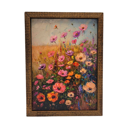 Rustic Decor Sign - Vertical Flowers