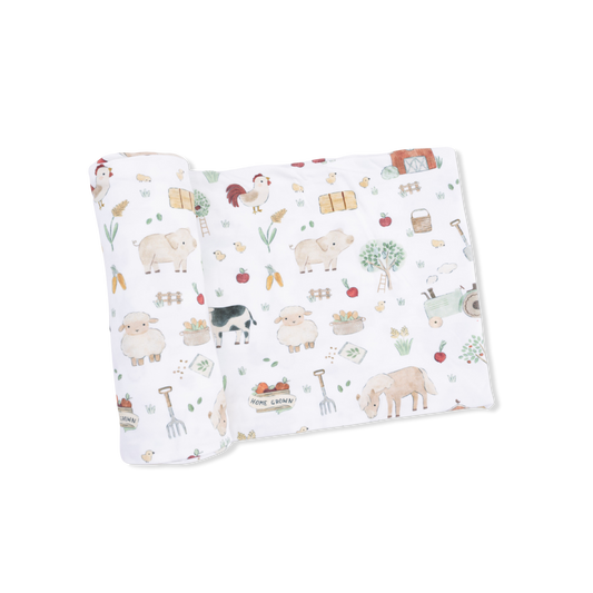 Cute Farm Animals Uni - Swaddle Blanket