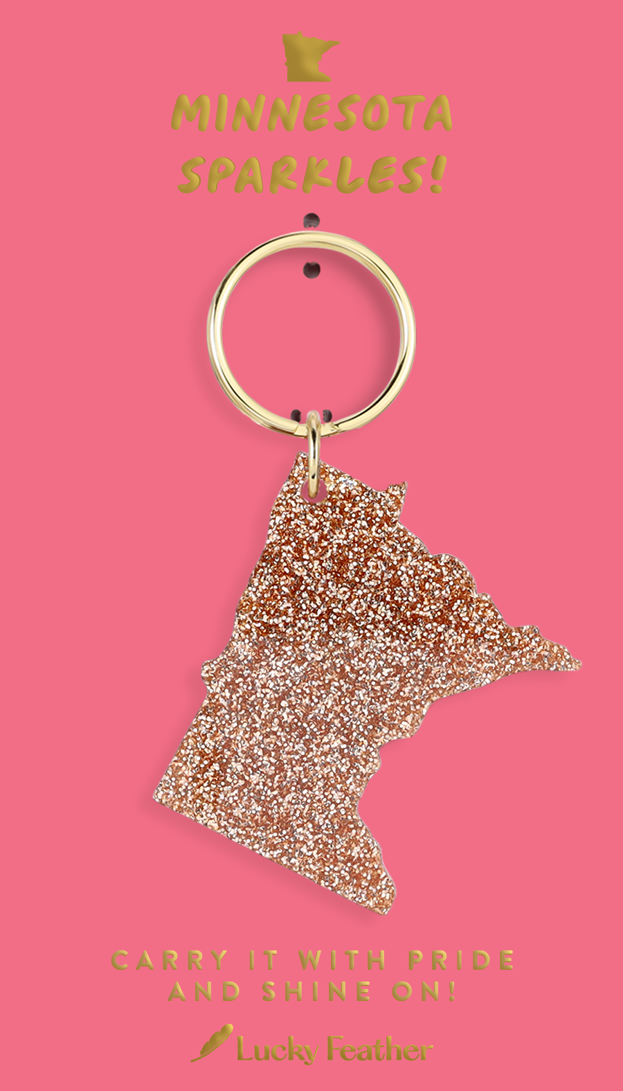 Minnesota Glitter Keychain