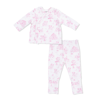 Puppy Toile Pink - Take Me Home Set with Convertible Pant