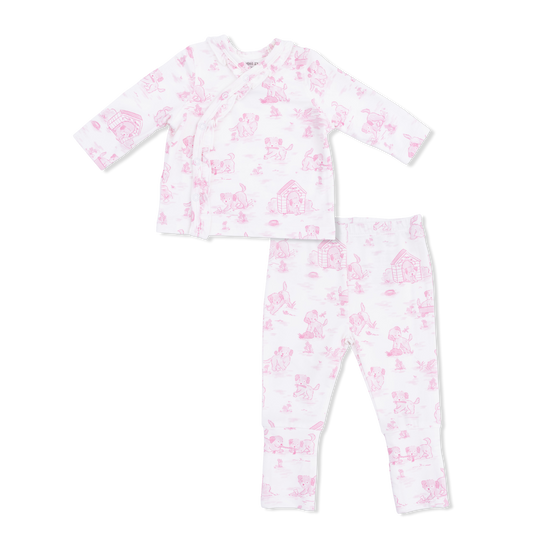 Puppy Toile Pink - Take Me Home Set with Convertible Pant