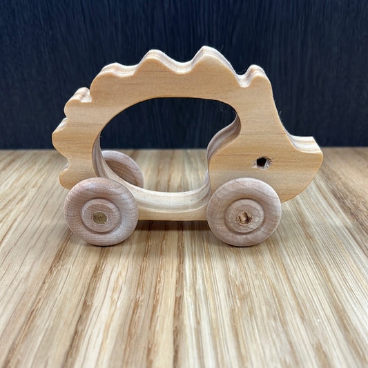 Handmade Wood Push Toy - Hedgehog