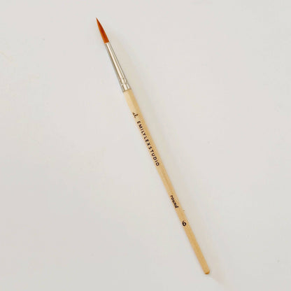 Watercolor Paintbrush Set of Five Wood Brushes