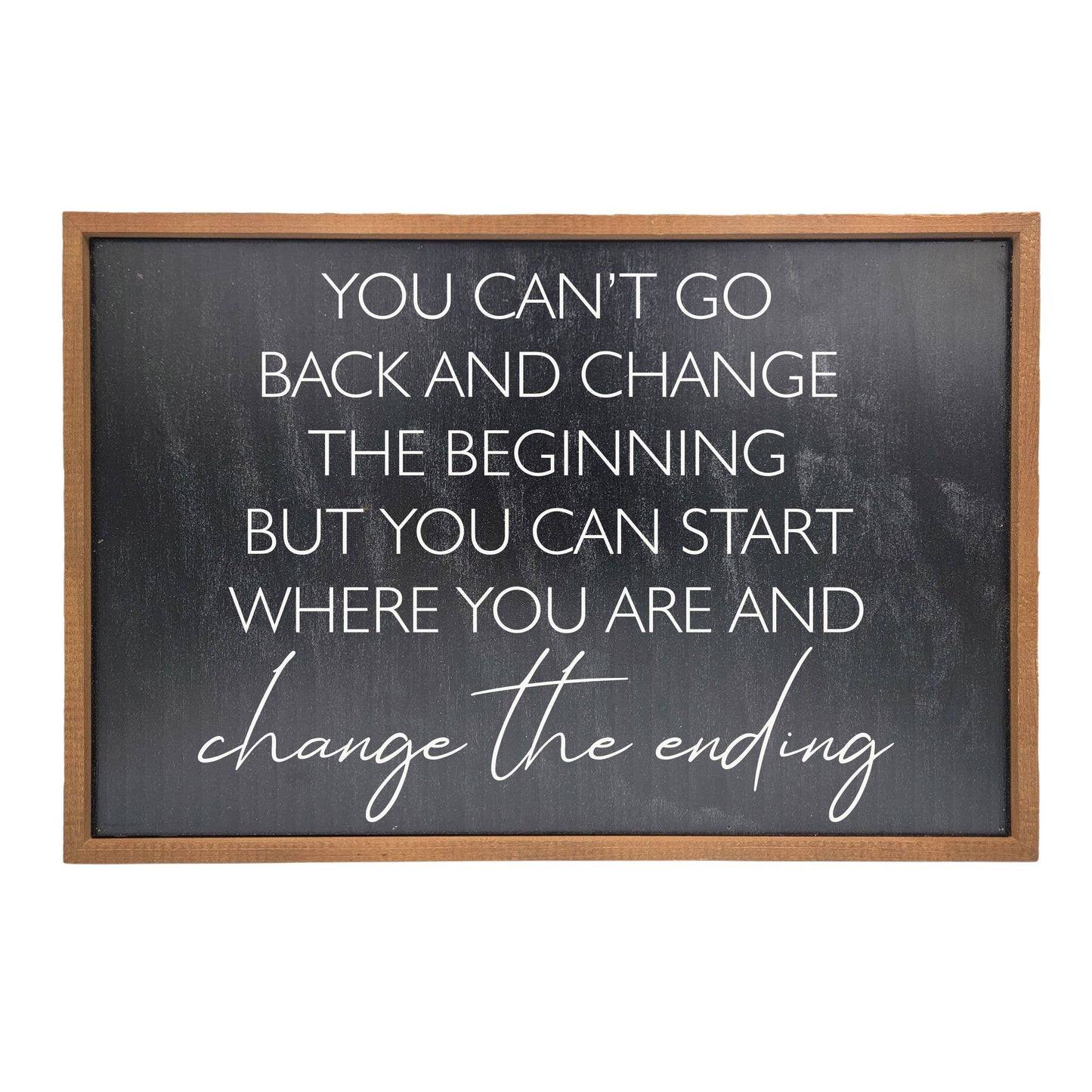 You Can't Go Back And Change - Rustic Sign Home Decor : Off-White