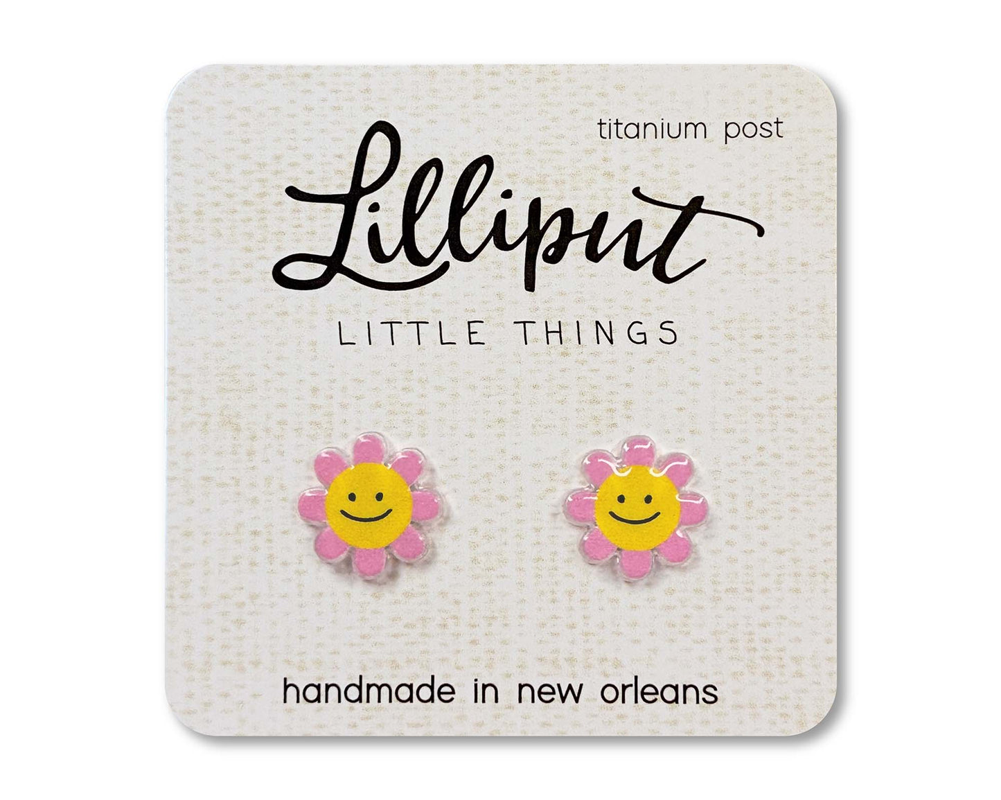 Pink Happy Daisy Earrings