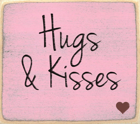 Block Sign - Hugs & Kisses