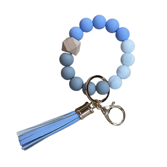 Silicone Wristlet Keychain - Blue