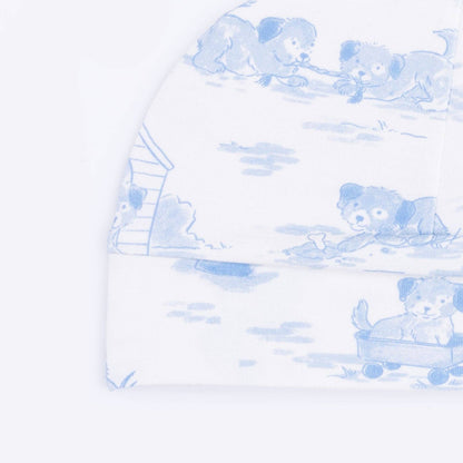 Puppy Toile Blue - Beanie Hat