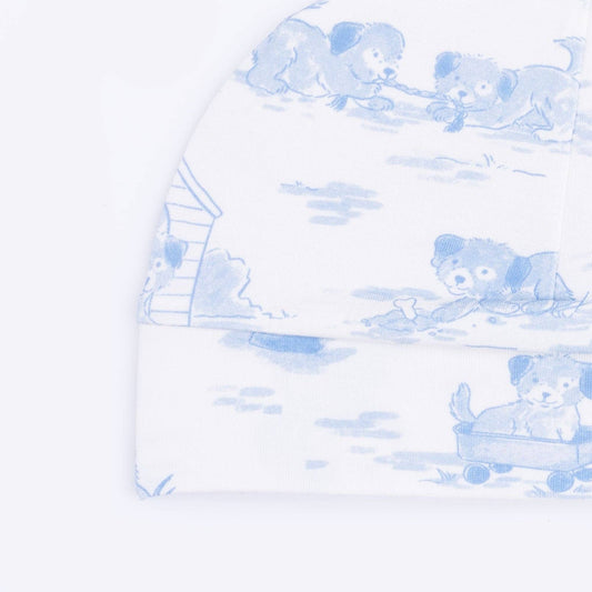Puppy Toile Blue - Beanie Hat