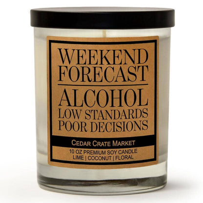 Weekend Forecast Alcohol Poor Decisions Funny Candles Kraft