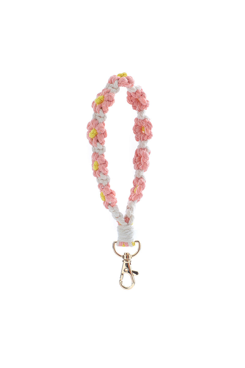 Daisy Flower Wristlet Keychain