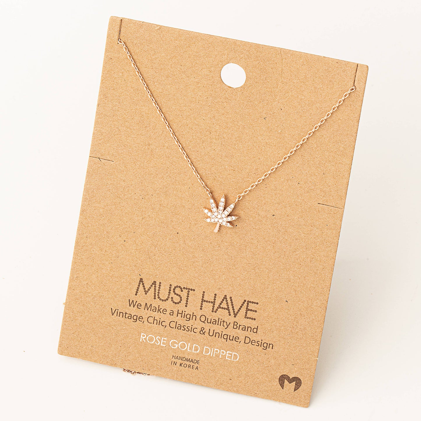 Jewel Cannabis Pendant Necklace
